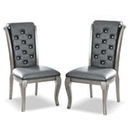 Glam Faux Leather Dining Chairs (Set of 2)