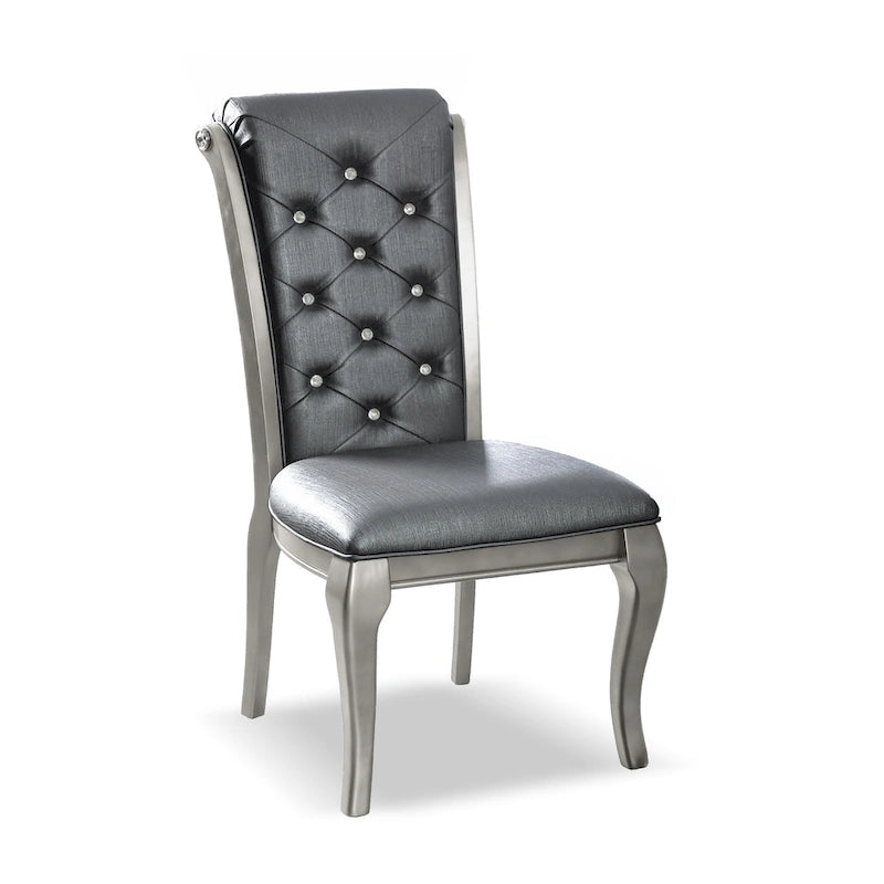 Glam Faux Leather Dining Chairs (Set of 2)