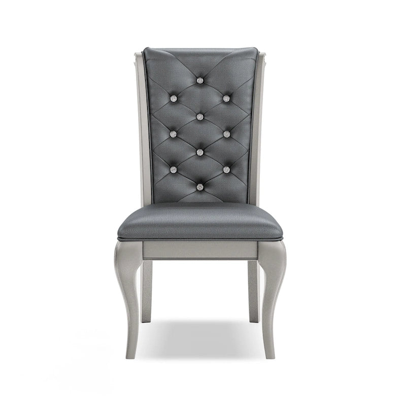 Glam Faux Leather Dining Chairs (Set of 2)