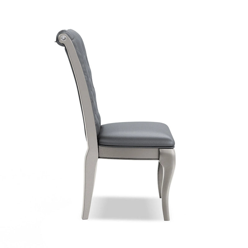 Glam Faux Leather Dining Chairs (Set of 2)