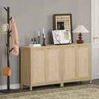 Rattan Sideboard Buffet Accent Storage Cabinet with 2 Doors - N/A