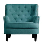 Velvet / Linen 30 Wide Tufted Wingback Accent Chair