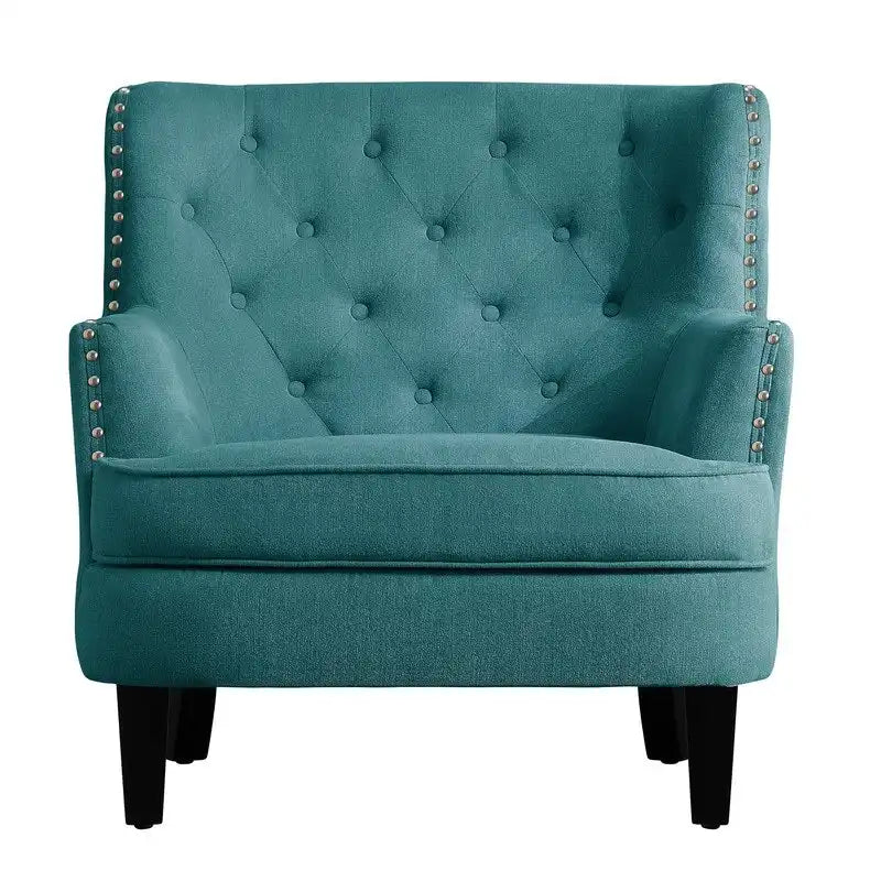 Velvet / Linen 30 Wide Tufted Wingback Accent Chair