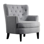 Velvet / Linen 30 Wide Tufted Wingback Accent Chair