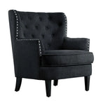 Velvet / Linen 30 Wide Tufted Wingback Accent Chair