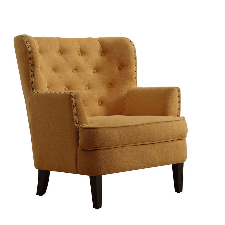 Velvet / Linen 30 Wide Tufted Wingback Accent Chair