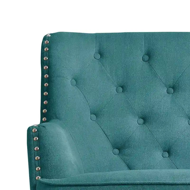 Velvet / Linen 30 Wide Tufted Wingback Accent Chair
