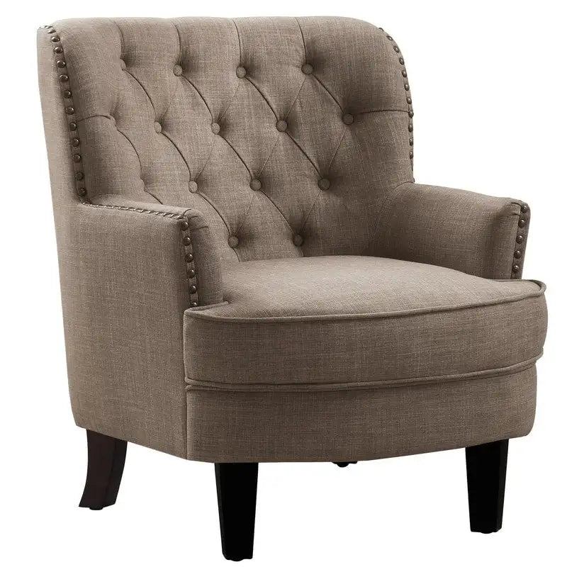 Velvet / Linen 30 Wide Tufted Wingback Accent Chair