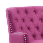 Velvet / Linen 30 Wide Tufted Wingback Accent Chair