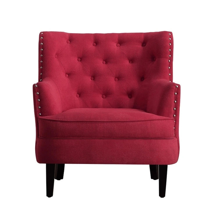 Velvet / Linen 30 Wide Tufted Wingback Accent Chair