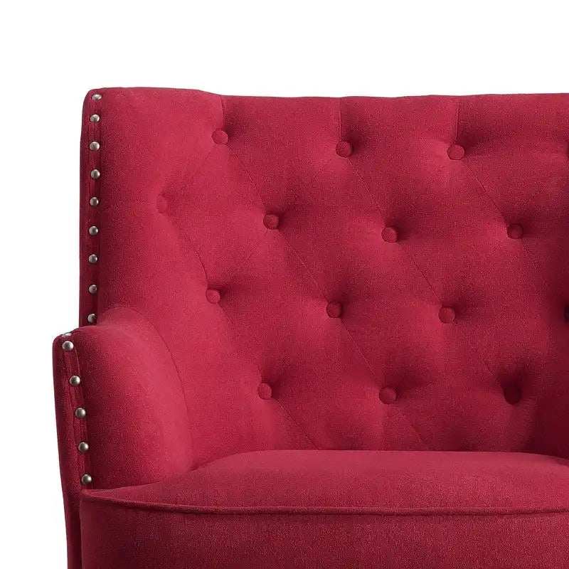 Velvet / Linen 30 Wide Tufted Wingback Accent Chair