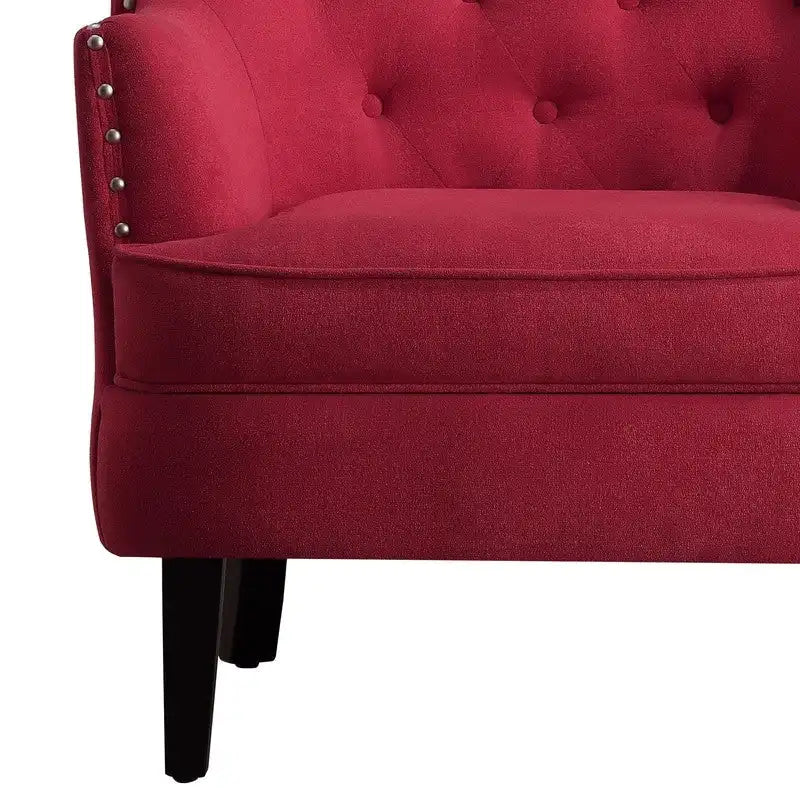 Velvet / Linen 30 Wide Tufted Wingback Accent Chair