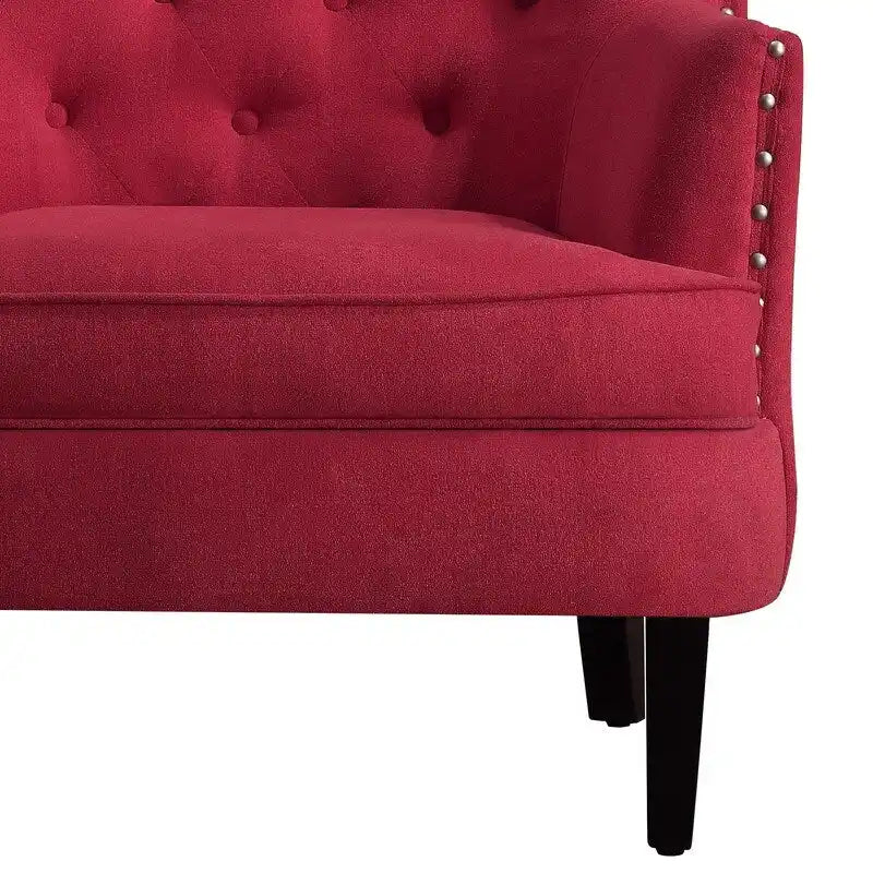 Velvet / Linen 30 Wide Tufted Wingback Accent Chair