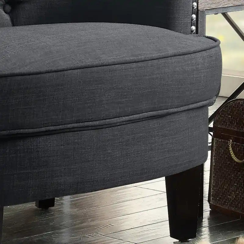 Velvet / Linen 30 Wide Tufted Wingback Accent Chair