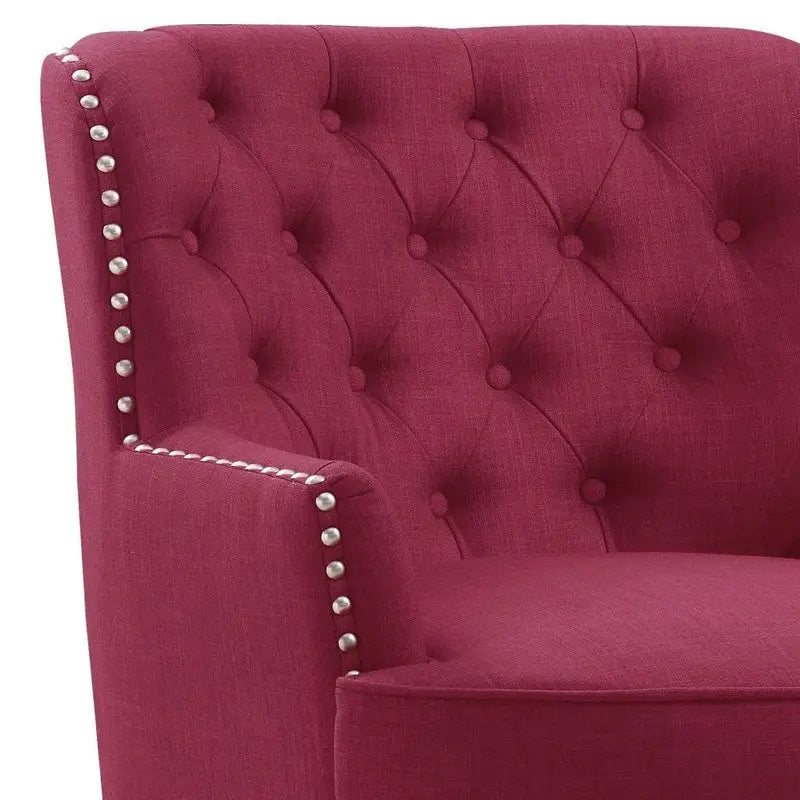 Velvet / Linen 30 Wide Tufted Wingback Accent Chair