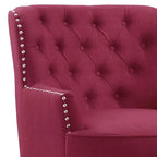 Velvet / Linen 30 Wide Tufted Wingback Accent Chair