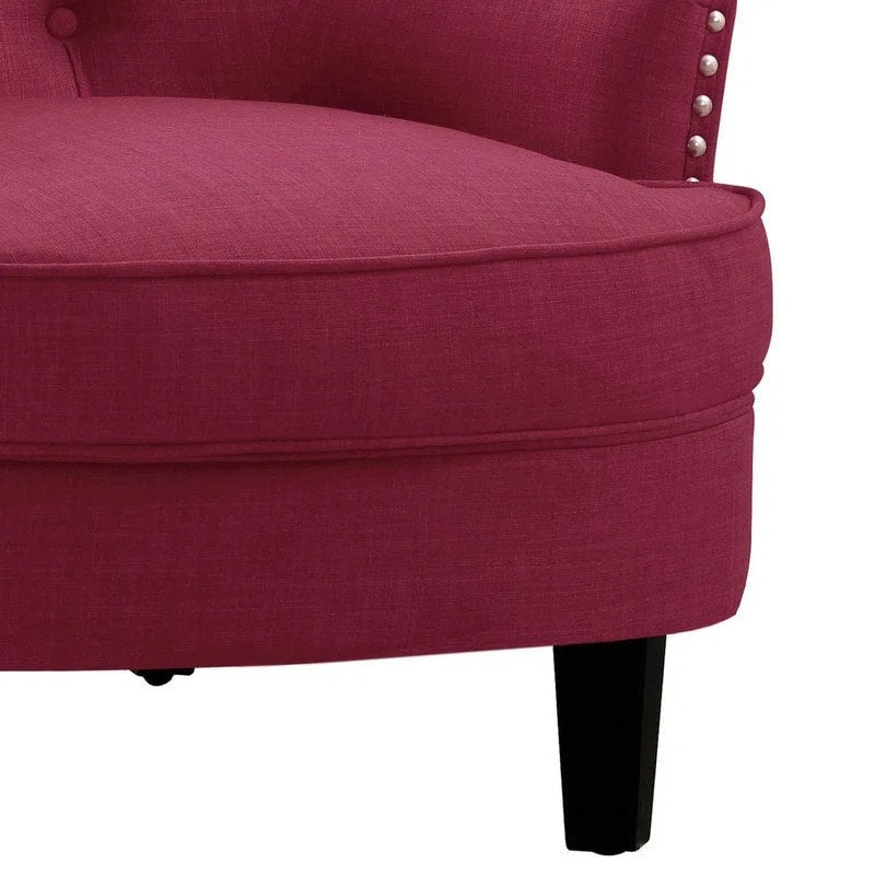 Velvet / Linen 30 Wide Tufted Wingback Accent Chair