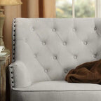 Velvet / Linen 30 Wide Tufted Wingback Accent Chair