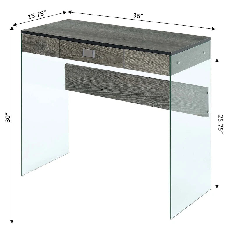 1 Drawer Glass 36 Desk