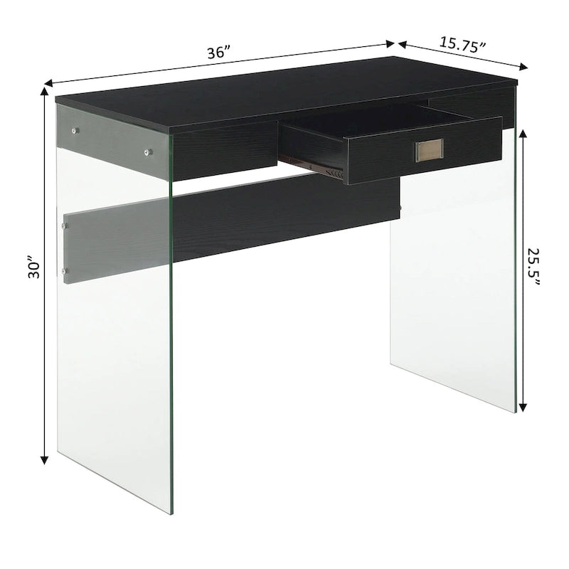 1 Drawer Glass 36 Desk