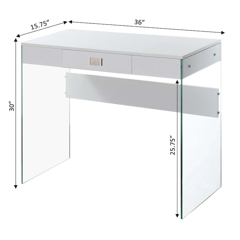 1 Drawer Glass 36 Desk