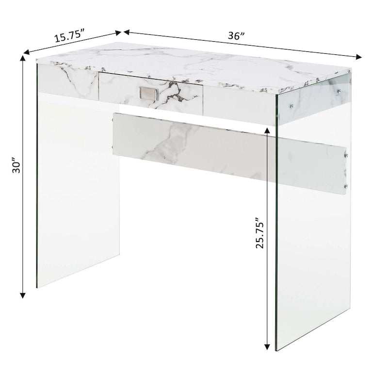 1 Drawer Glass 36 Desk