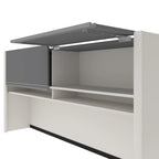 72W L-Shaped Desk with Hutch and Pedestal