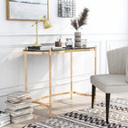 Modern Gold 44-inch Glass Computer Desk