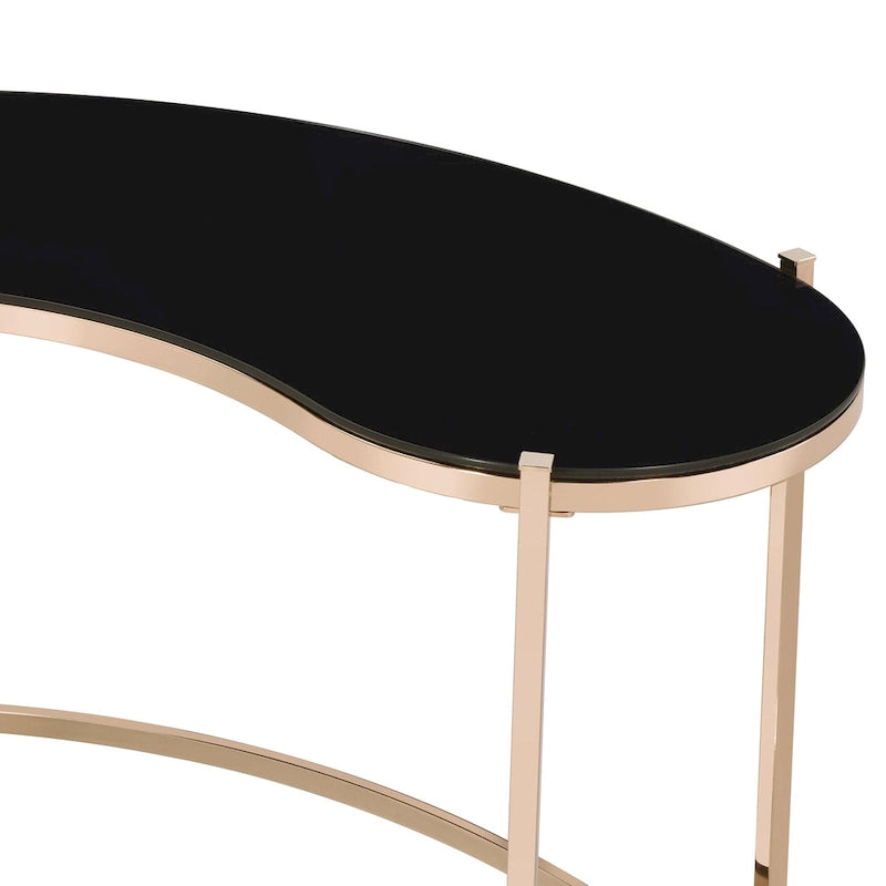 Modern Gold 44-inch Glass Computer Desk