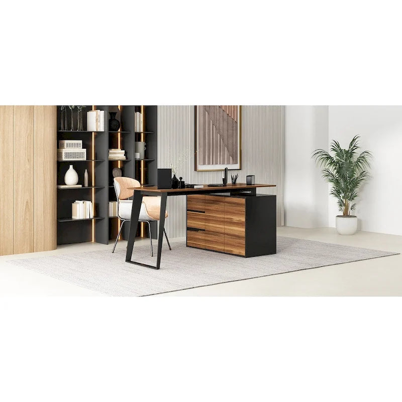 54.3 Office Computer Desk Corner Desk Reversible Cabinet