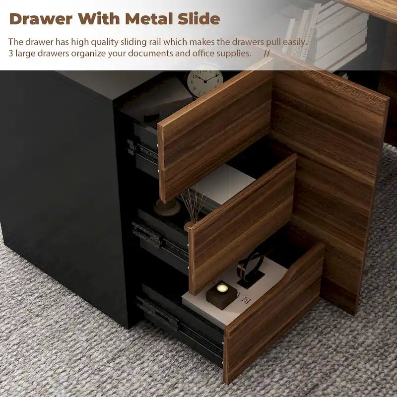 54.3 Office Computer Desk Corner Desk Reversible Cabinet