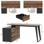 54.3 Office Computer Desk Corner Desk Reversible Cabinet