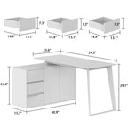54.3 Office Computer Desk Corner Desk Reversible Cabinet