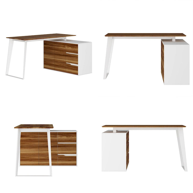 54.3 Office Computer Desk Corner Desk Reversible Cabinet