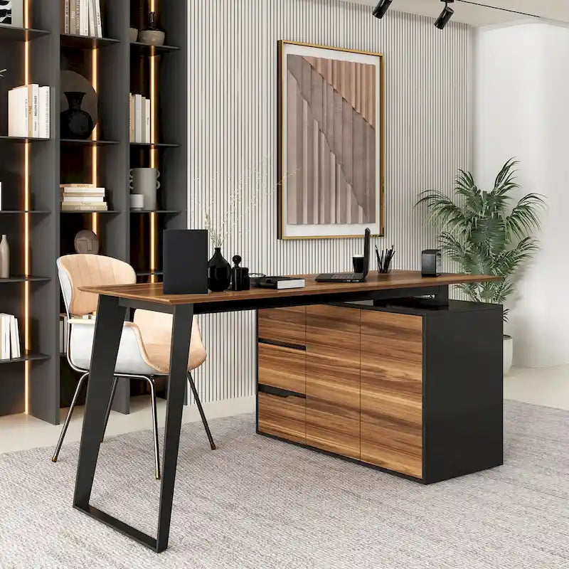 54.3 Office Computer Desk Corner Desk Reversible Cabinet