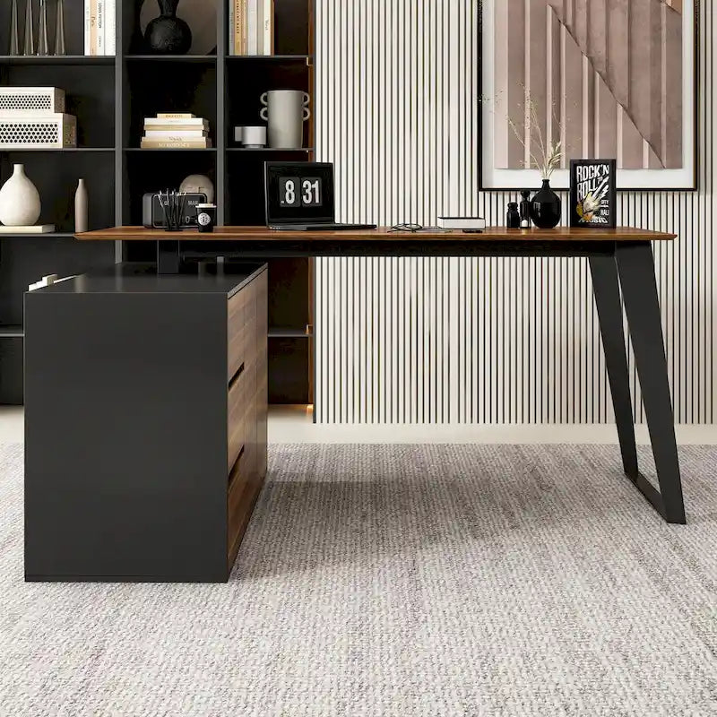 54.3 Office Computer Desk Corner Desk Reversible Cabinet