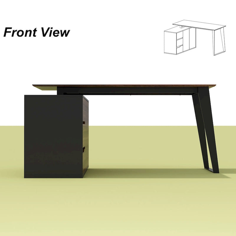 54.3 Office Computer Desk Corner Desk Reversible Cabinet