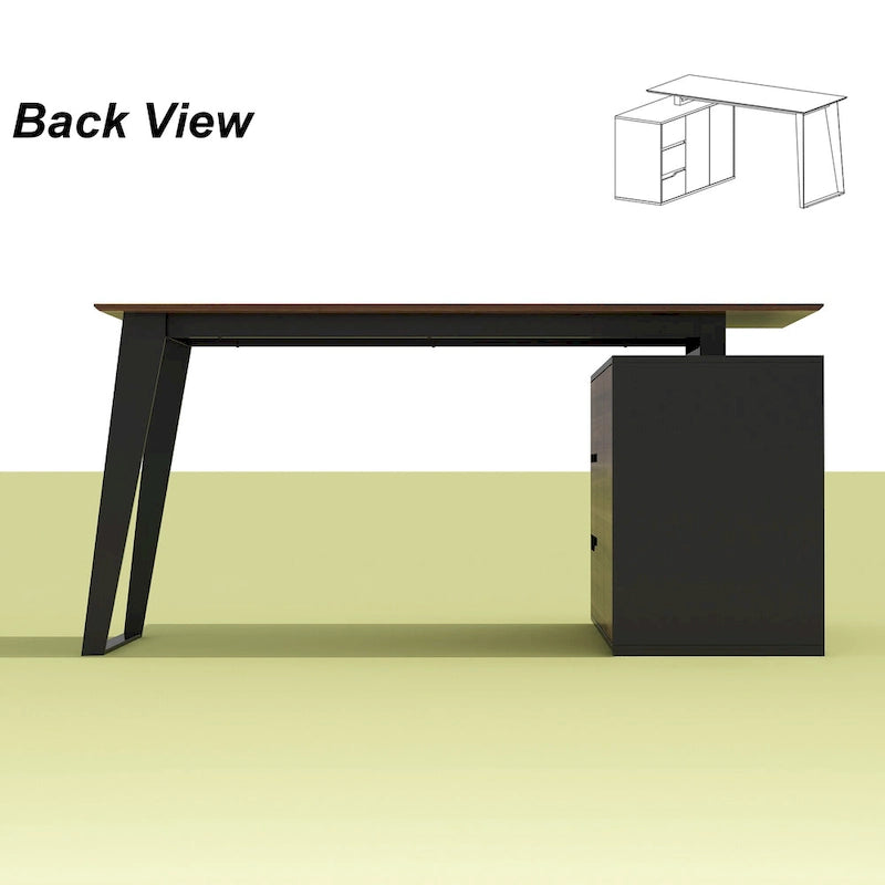 54.3 Office Computer Desk Corner Desk Reversible Cabinet