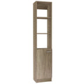 Linen Cabinet with 3 Open Shelves, 2 Inner Shelves and Door