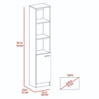 Linen Cabinet with 3 Open Shelves, 2 Inner Shelves and Door