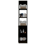 Linen Cabinet with 3 Open Shelves, 2 Inner Shelves and Door