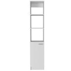 Linen Cabinet with 3 Open Shelves, 2 Inner Shelves and Door