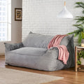 Velveteen 2 Seater Oversized Bean Bag Chair with Armrests