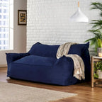 Velveteen 2 Seater Oversized Bean Bag Chair with Armrests