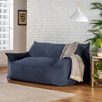 Velveteen 2 Seater Oversized Bean Bag Chair with Armrests