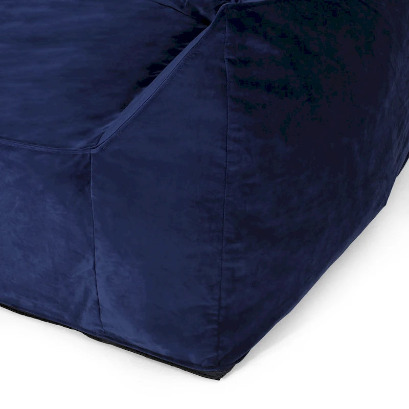 Velveteen 2 Seater Oversized Bean Bag Chair with Armrests