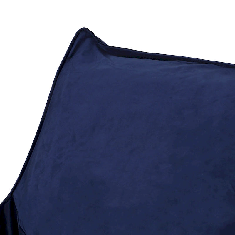 Velveteen 2 Seater Oversized Bean Bag Chair with Armrests