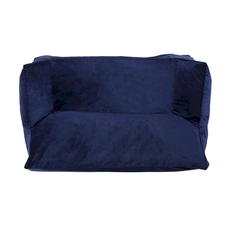 Velveteen 2 Seater Oversized Bean Bag Chair with Armrests