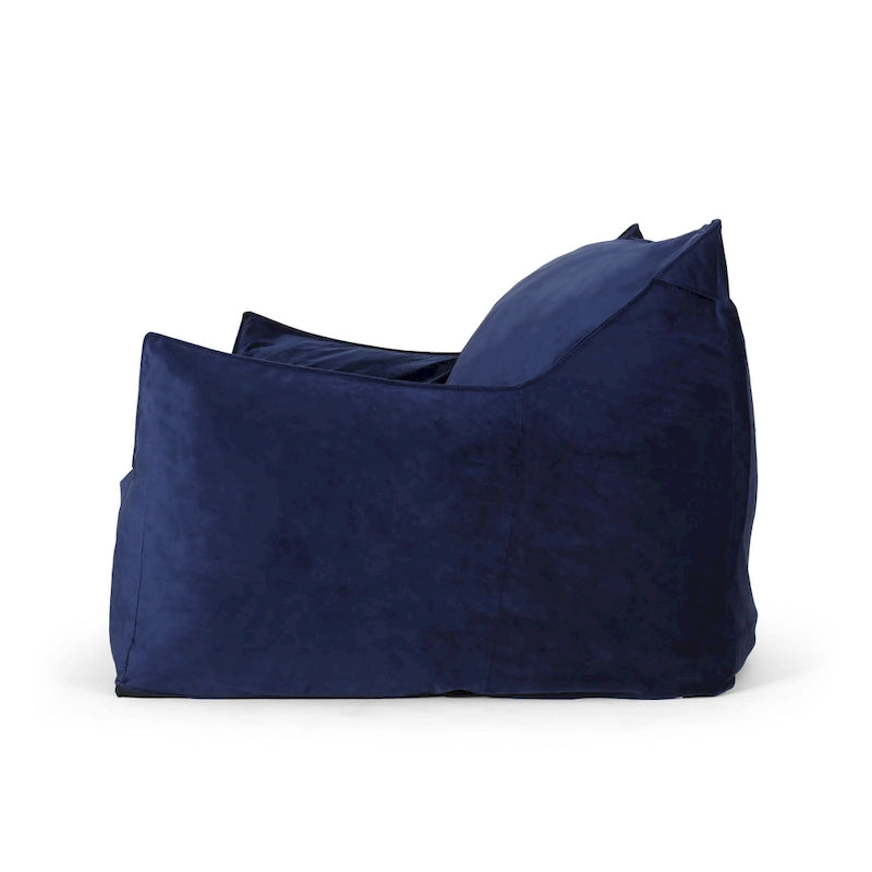 Velveteen 2 Seater Oversized Bean Bag Chair with Armrests