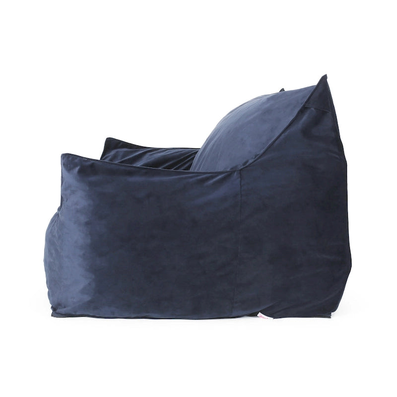 Velveteen 2 Seater Oversized Bean Bag Chair with Armrests